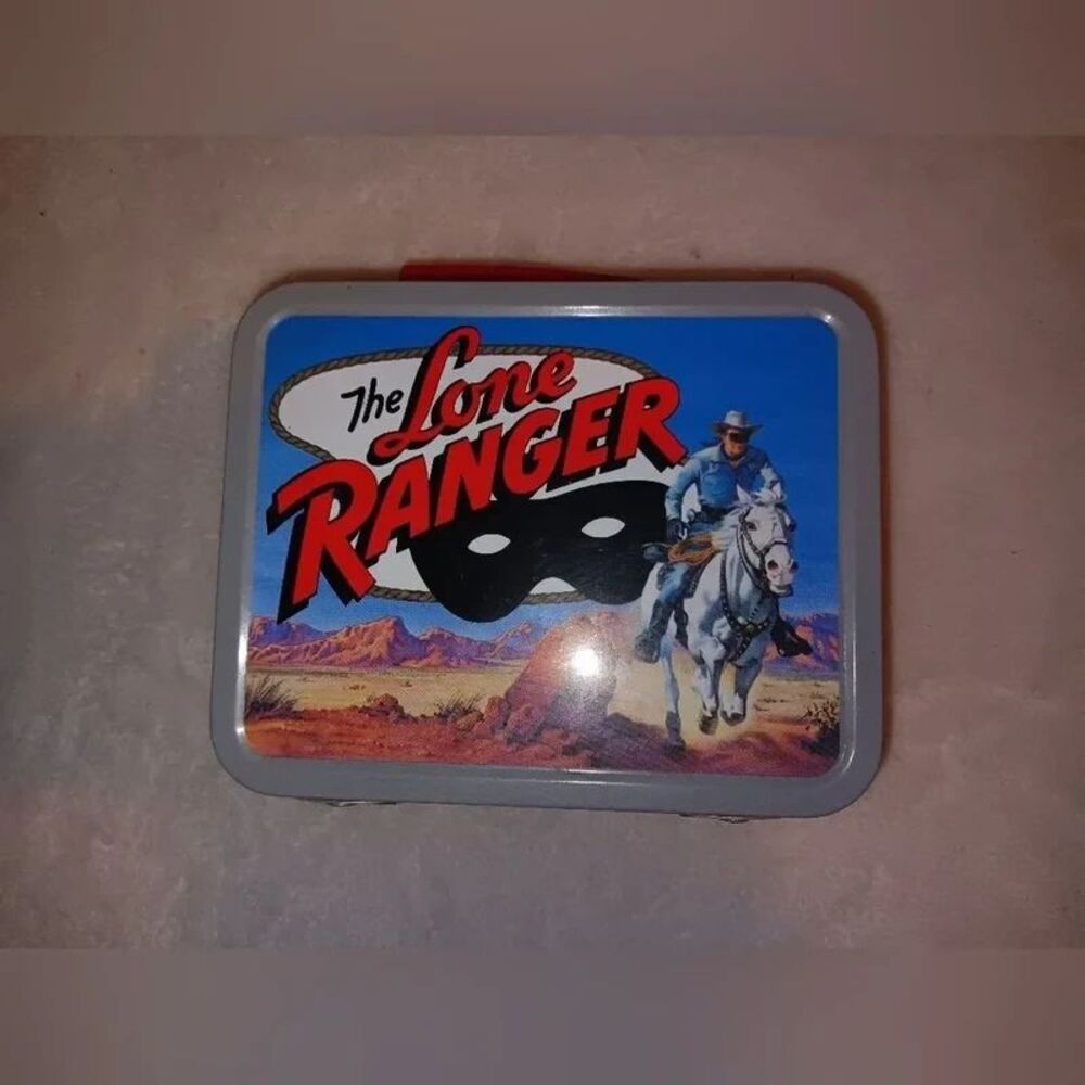 Vintage 90s The Lone Ranger Metal Tin Lunch Box